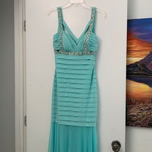 Mint aqua jewel gown